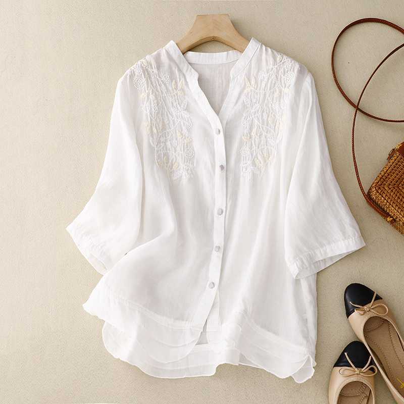Laurienne™ | Blusa bordada con botones