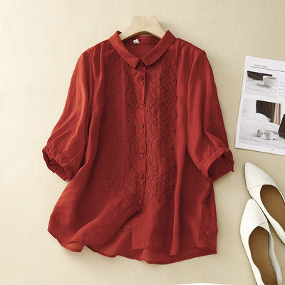 Laurienne™ | Blusa bordada con botones