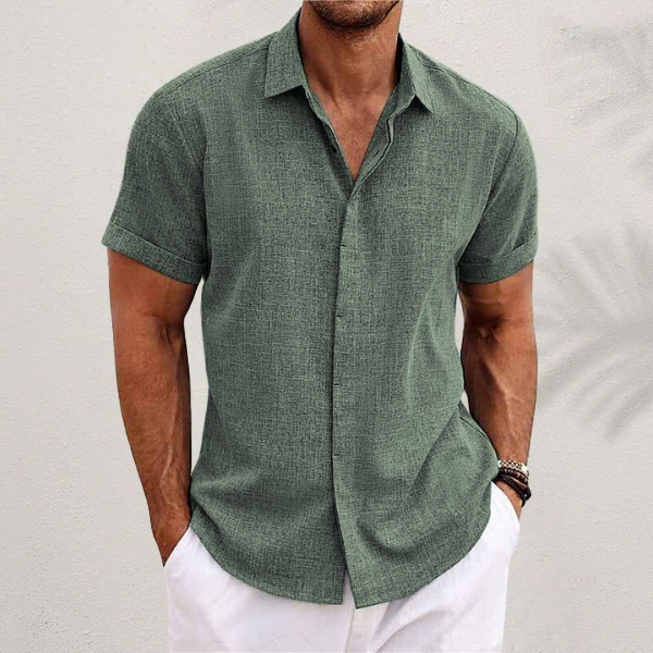 OLIVER™ Camisa de manga corta de algodón y lino