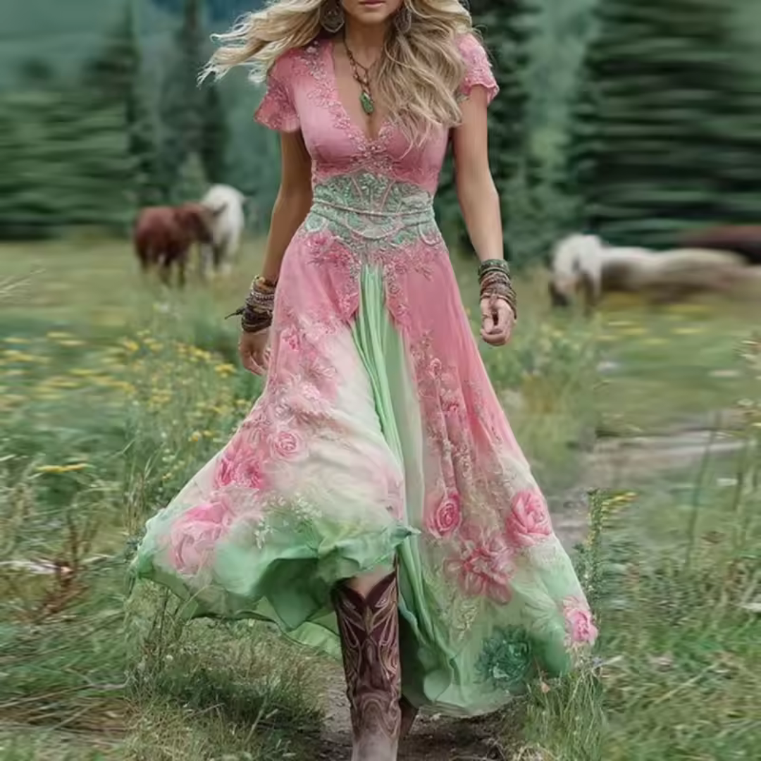 Celestine | Vestido floral fluido y entallado