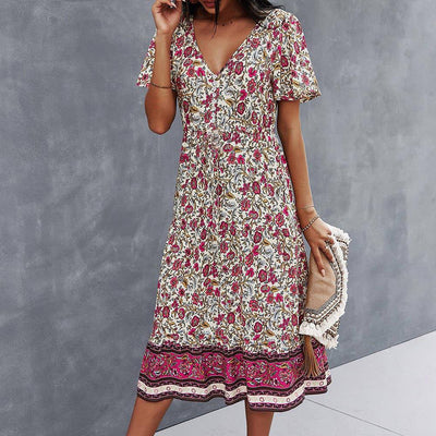 Manon™ Vestido bohemio con estampado floral