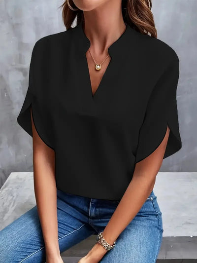 Deborah - Camisa de cuello en V suave y refinada