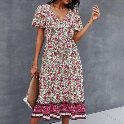 Manon™ Vestido bohemio con estampado floral