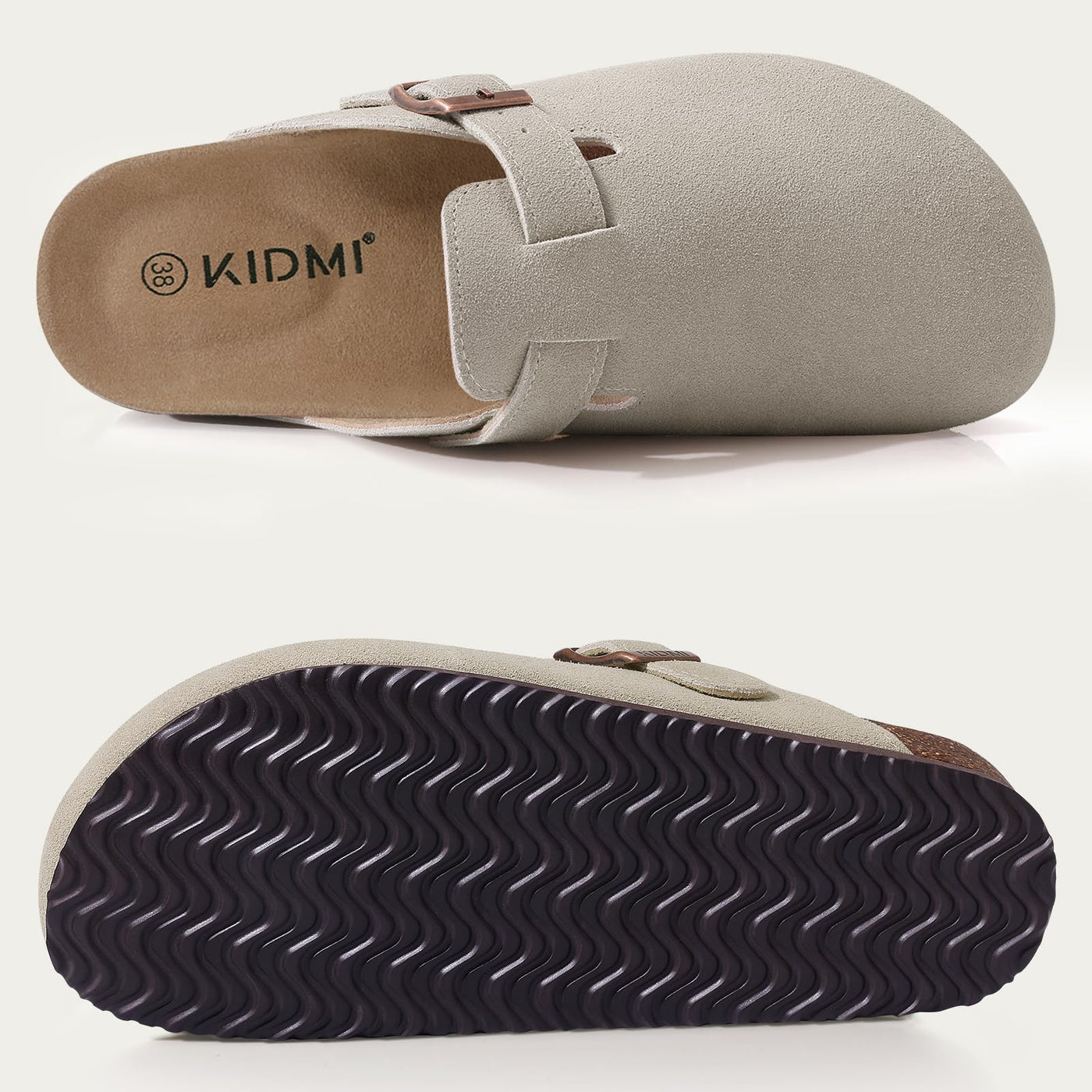 Kidmi - Zuecos de ante Unisex Antideslizantes Ergonómicos