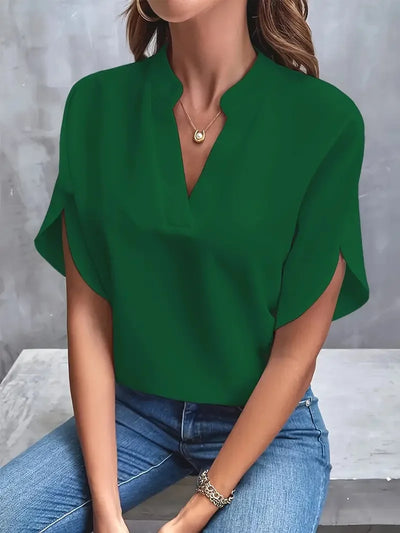 Deborah - Camisa de cuello en V suave y refinada