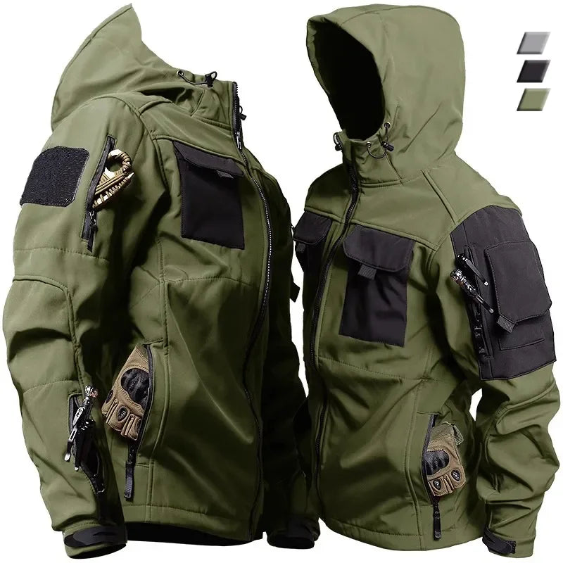 Chamarra táctica militar impermeable para hombre