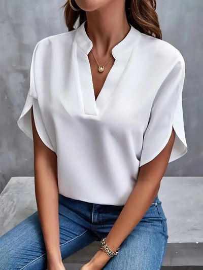 Deborah - Camisa de cuello en V suave y refinada