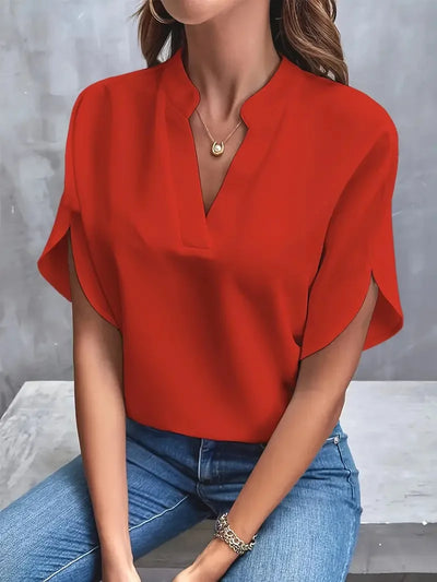 Deborah - Camisa de cuello en V suave y refinada
