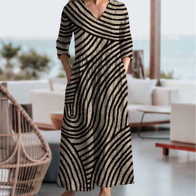 Annora - Práctico Vestido de rayas elegante