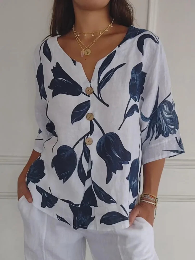 Delphine - Elegante blusa floral