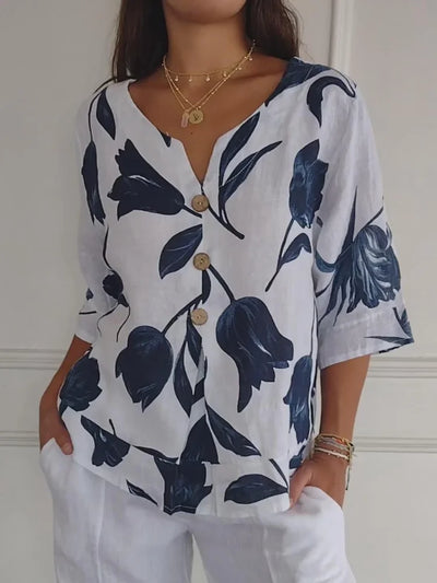 Delphine - Elegante blusa floral