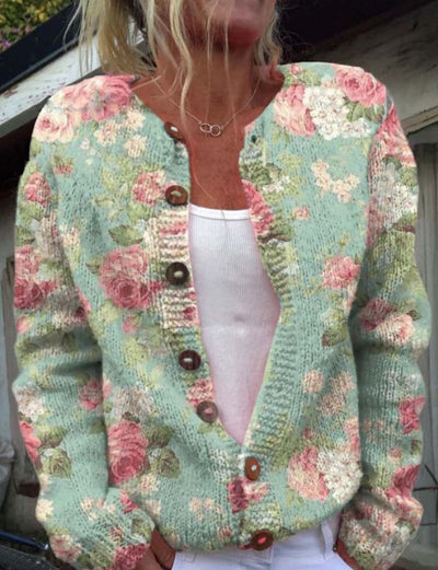 Sanne | Elegante cárdigan con estampado floral