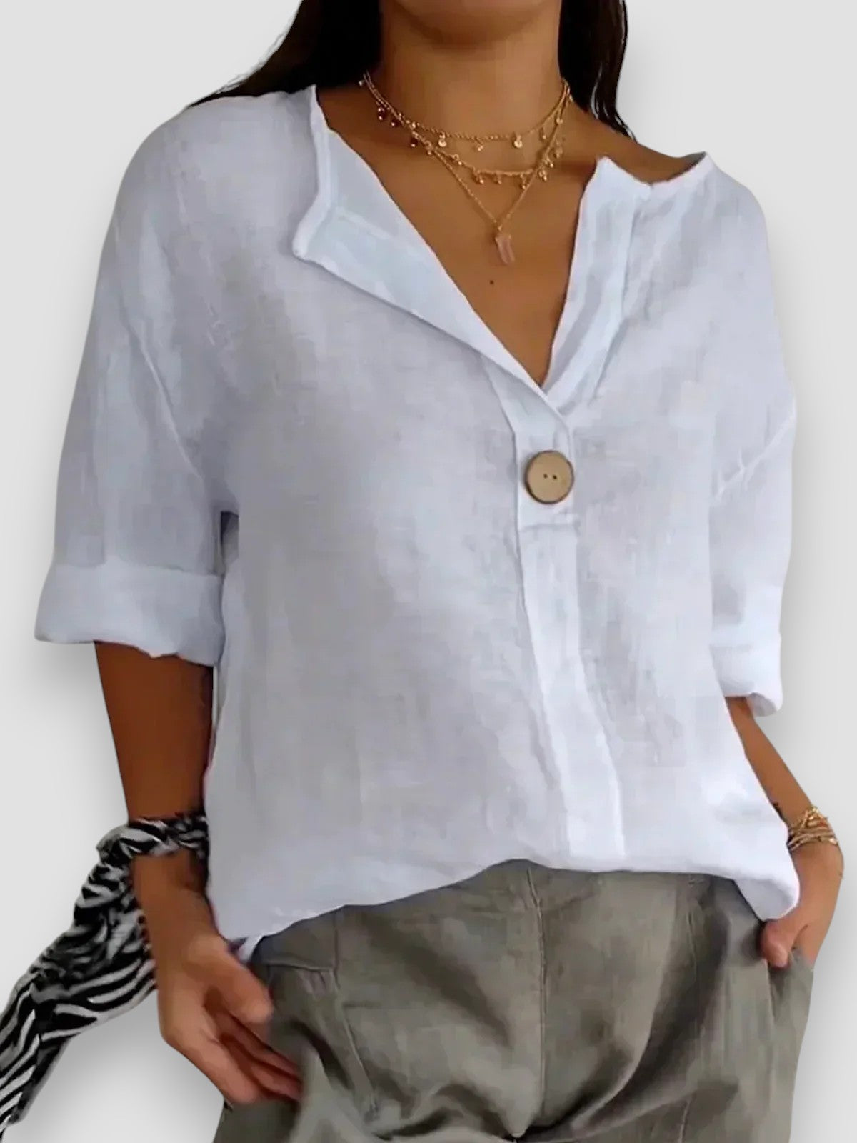 Tessa - Blusa informal con cuello en V
