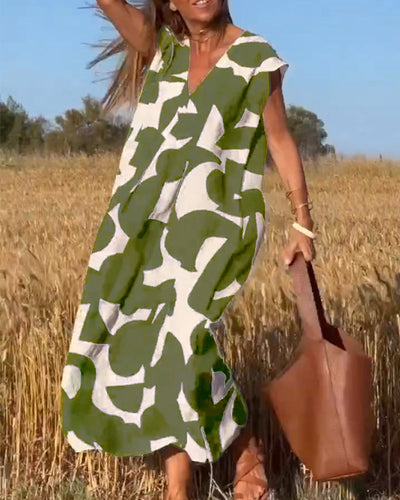 Ellen | Vestido estampado con escote en pico