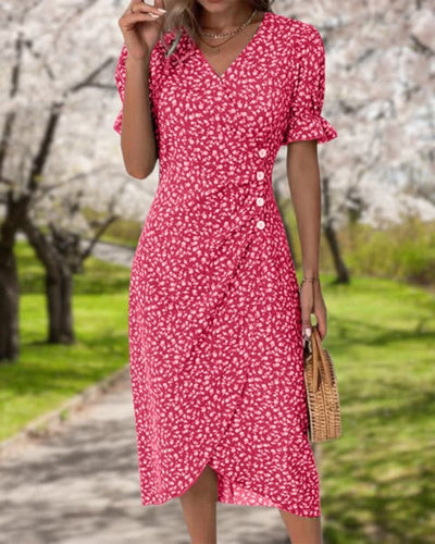 Jeanne™ | Vestido con estampado floral de manga corta