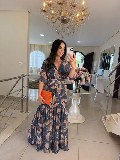 CLAUDIA | Vestido largo floral de corte cómodo para días elegantes