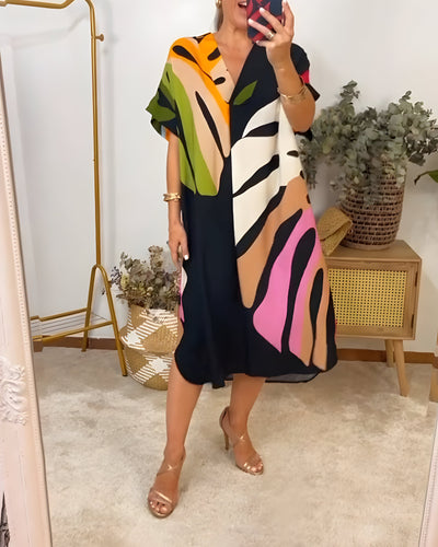 Roos™ | Vestido informal con estampado de hojas de colores