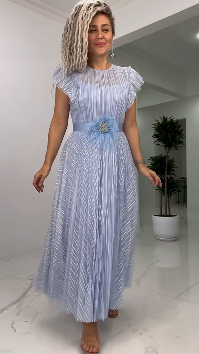 Aveline – Vestido elegante de chiffon de seda