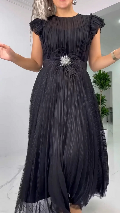 Aveline – Vestido elegante de chiffon de seda