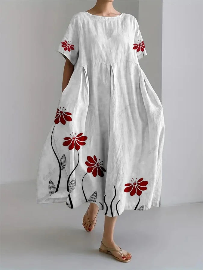 LAMYA - VESTIDO SUELTO ESTAMPADO BOTÁNICO