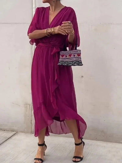 Monica - Vestido ligero estilo gasa con escote en V