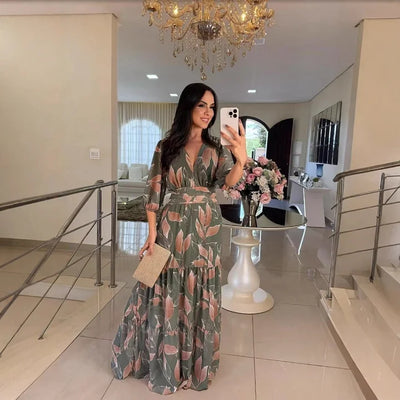 CLAUDIA | Vestido largo floral de corte cómodo para días elegantes