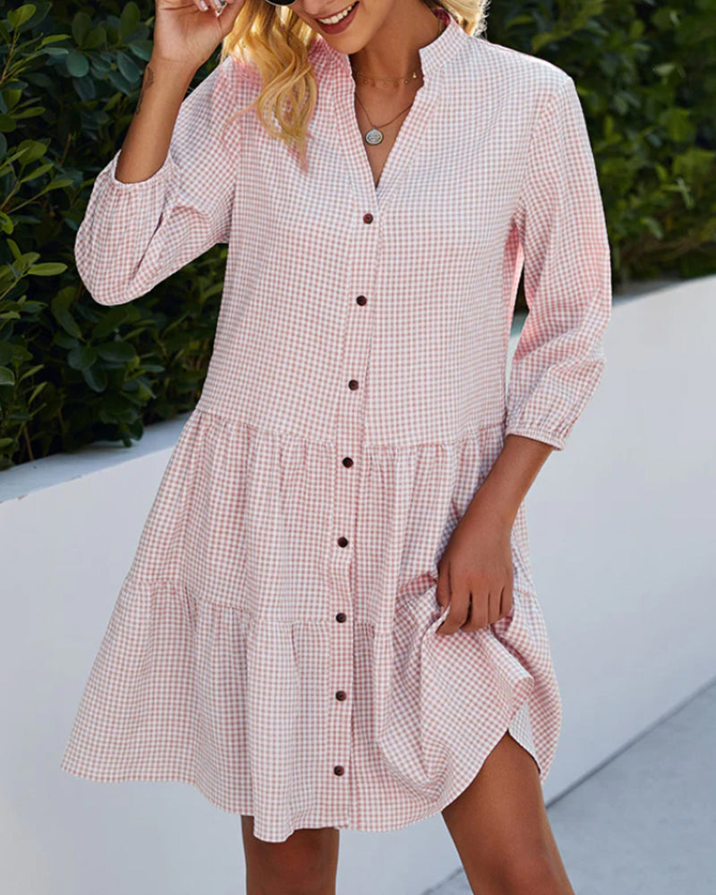 Emilia | Vestido camisero midi a cuadros