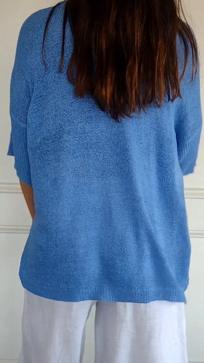 Anna - Top de malla con cuello en V