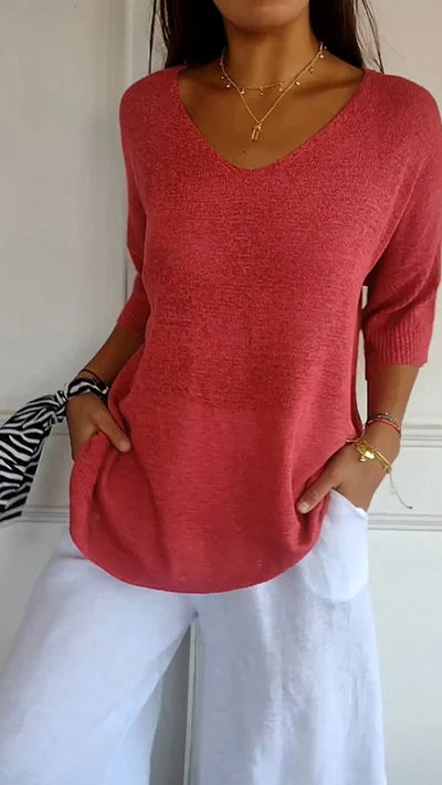 Paris™ Blusa de punto con escote en V