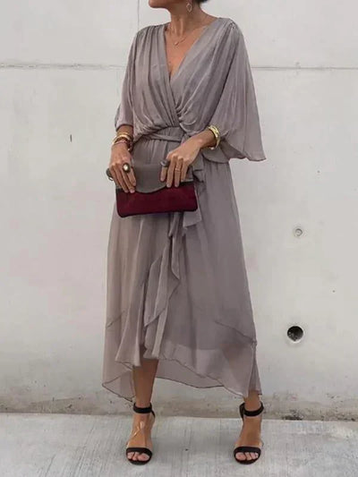 Monica - Vestido ligero estilo gasa con escote en V