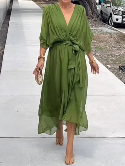 Monica - Vestido ligero estilo gasa con escote en V