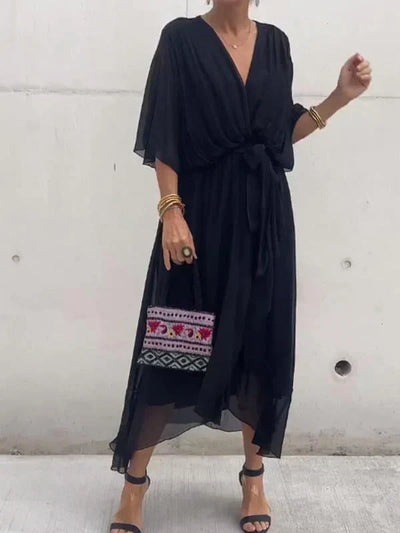 Monica - Vestido ligero estilo gasa con escote en V