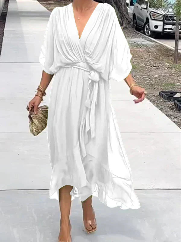 Monica - Vestido ligero estilo gasa con escote en V