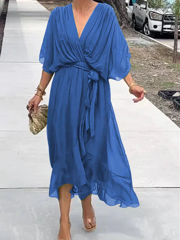 Monica - Vestido ligero estilo gasa con escote en V