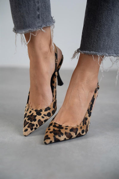 Monique – Zapatos de tacón de leopardo con punta puntiaguda