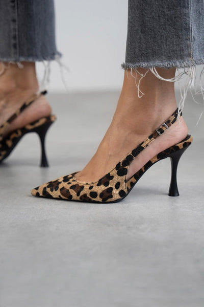 Monique – Zapatos de tacón de leopardo con punta puntiaguda