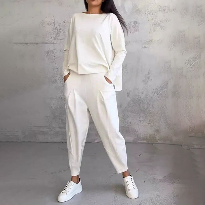 Léa | Conjunto de dos piezas con top de manga larga y pantalón holgado