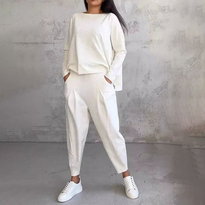 Léa | Conjunto de dos piezas con top de manga larga y pantalón holgado