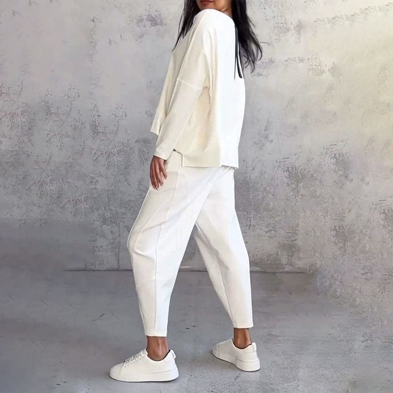 Léa | Conjunto de dos piezas con top de manga larga y pantalón holgado