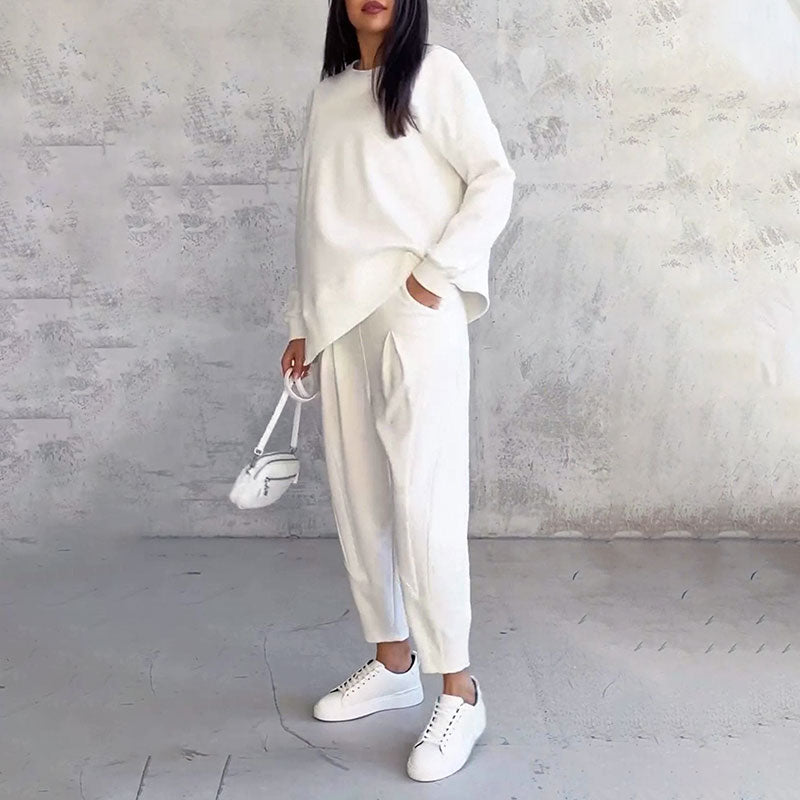 Léa | Conjunto de dos piezas con top de manga larga y pantalón holgado