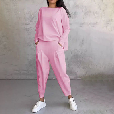 Léa | Conjunto de dos piezas con top de manga larga y pantalón holgado