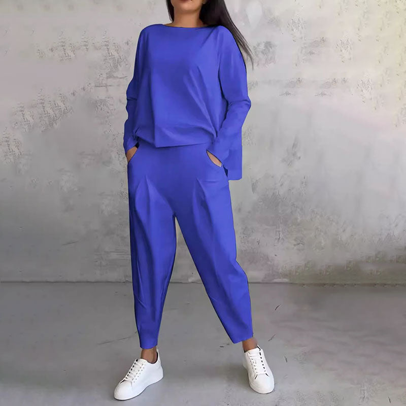 Léa | Conjunto de dos piezas con top de manga larga y pantalón holgado