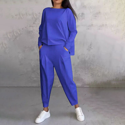 Léa | Conjunto de dos piezas con top de manga larga y pantalón holgado