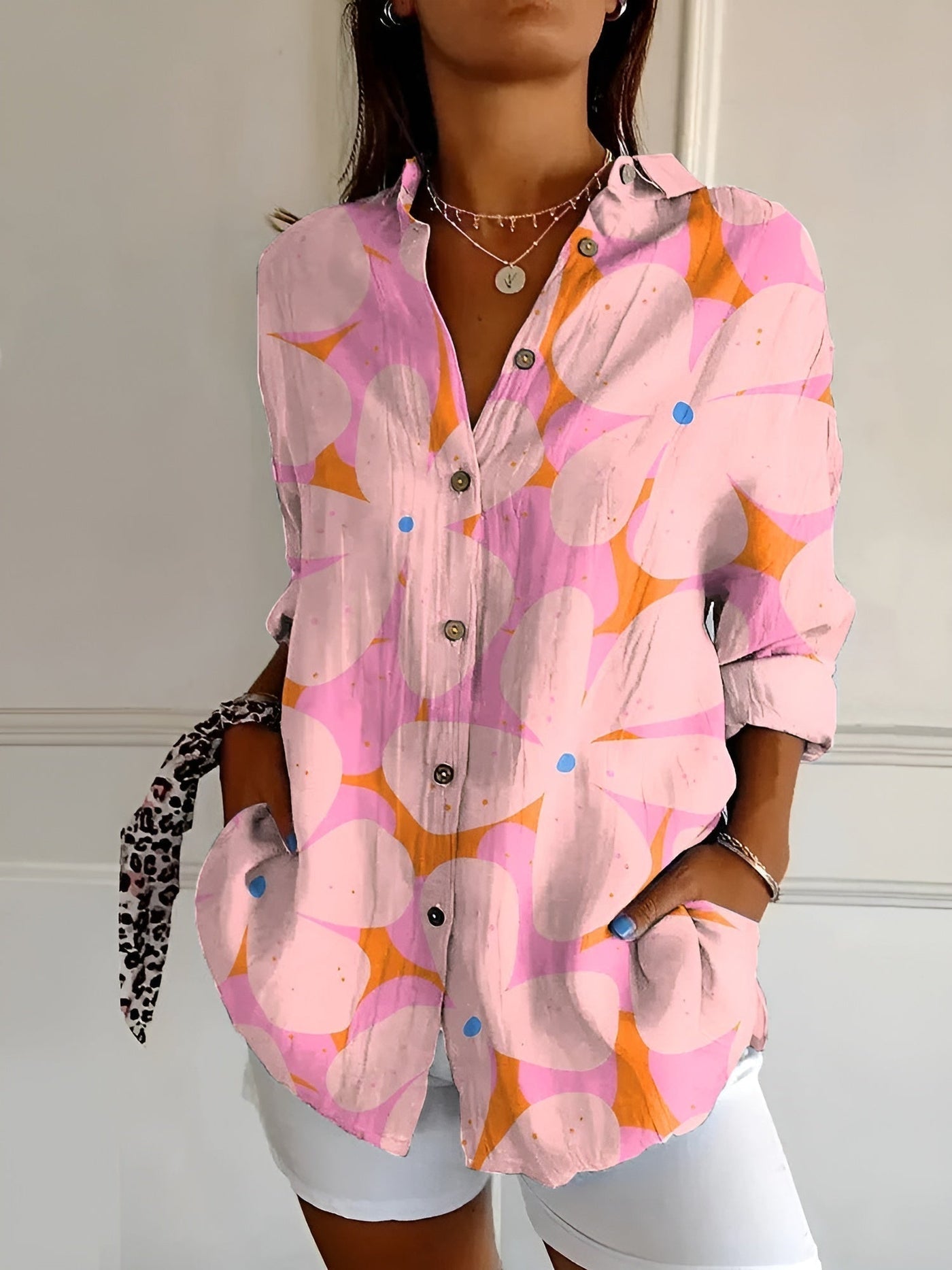 Roxanne - Blusa floral en algodón ligero